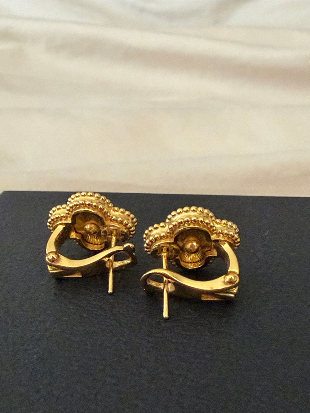 Gold Clover Earrings - Picture 4 of 6